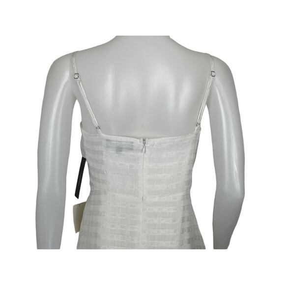 Lulus Holding On White Plaid Mesh Midi Vacation Summer Dress M NWT - Picture 7 of 10